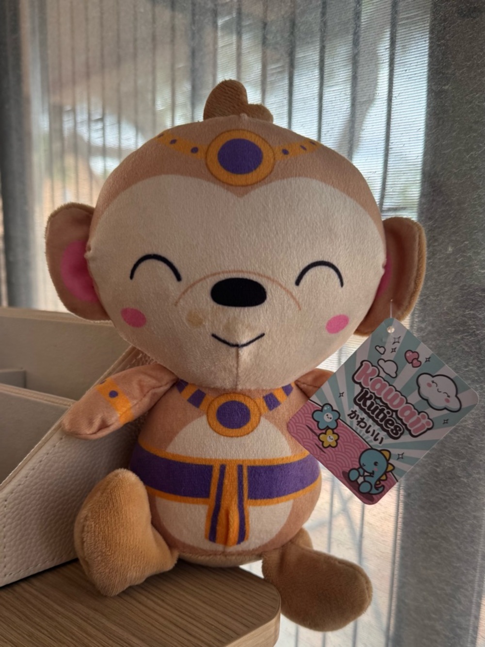 Peach & Purple Plush Monkey - Soft Huggable Toy‎